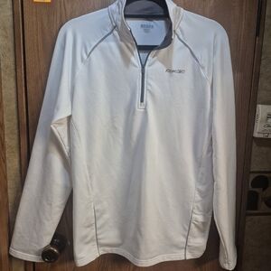 RBK Women's  White Half-Zip Performance Jacket with Gray Accents. Box 38